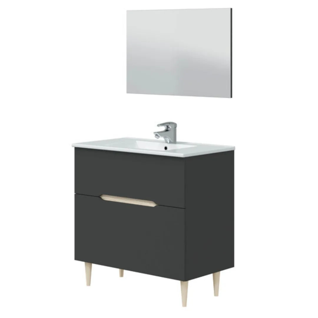 Mobile da bagno 2 cassetti con specchio
