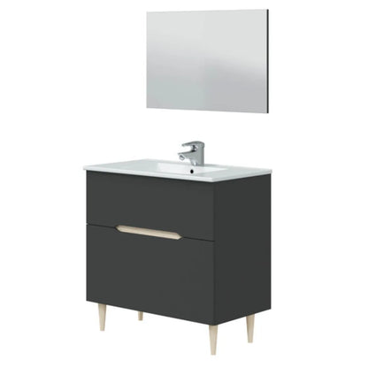 Mobile da bagno 2 cassetti con specchio
