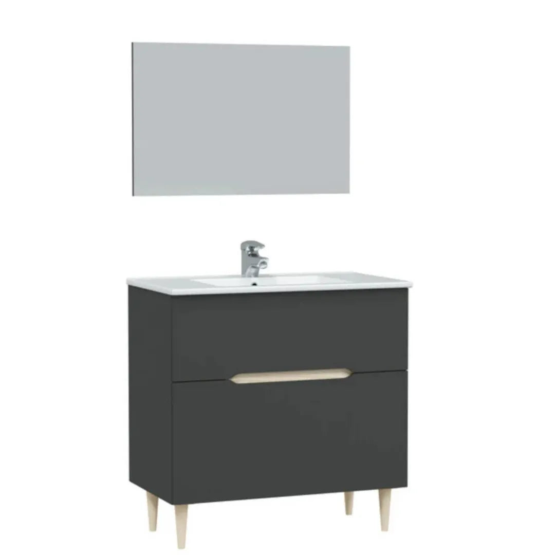 Mobile da bagno 2 cassetti con specchio