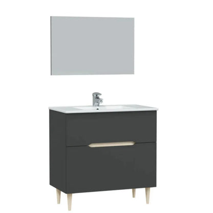 Mobile da bagno 2 cassetti con specchio