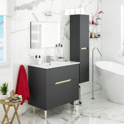 Mobile da bagno 2 cassetti con specchio