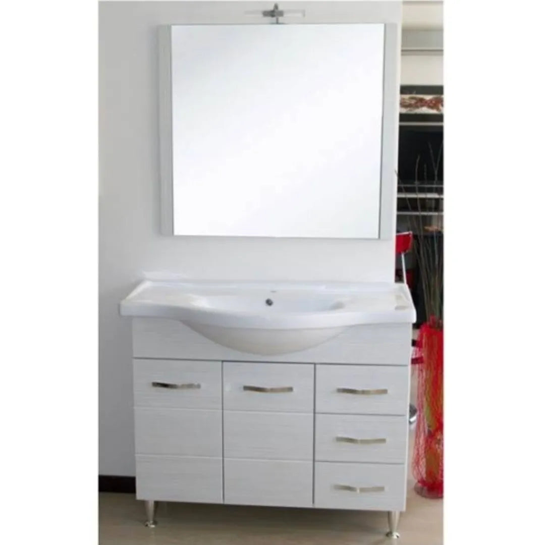 Mobile da bagno 2 cassetti con specchio