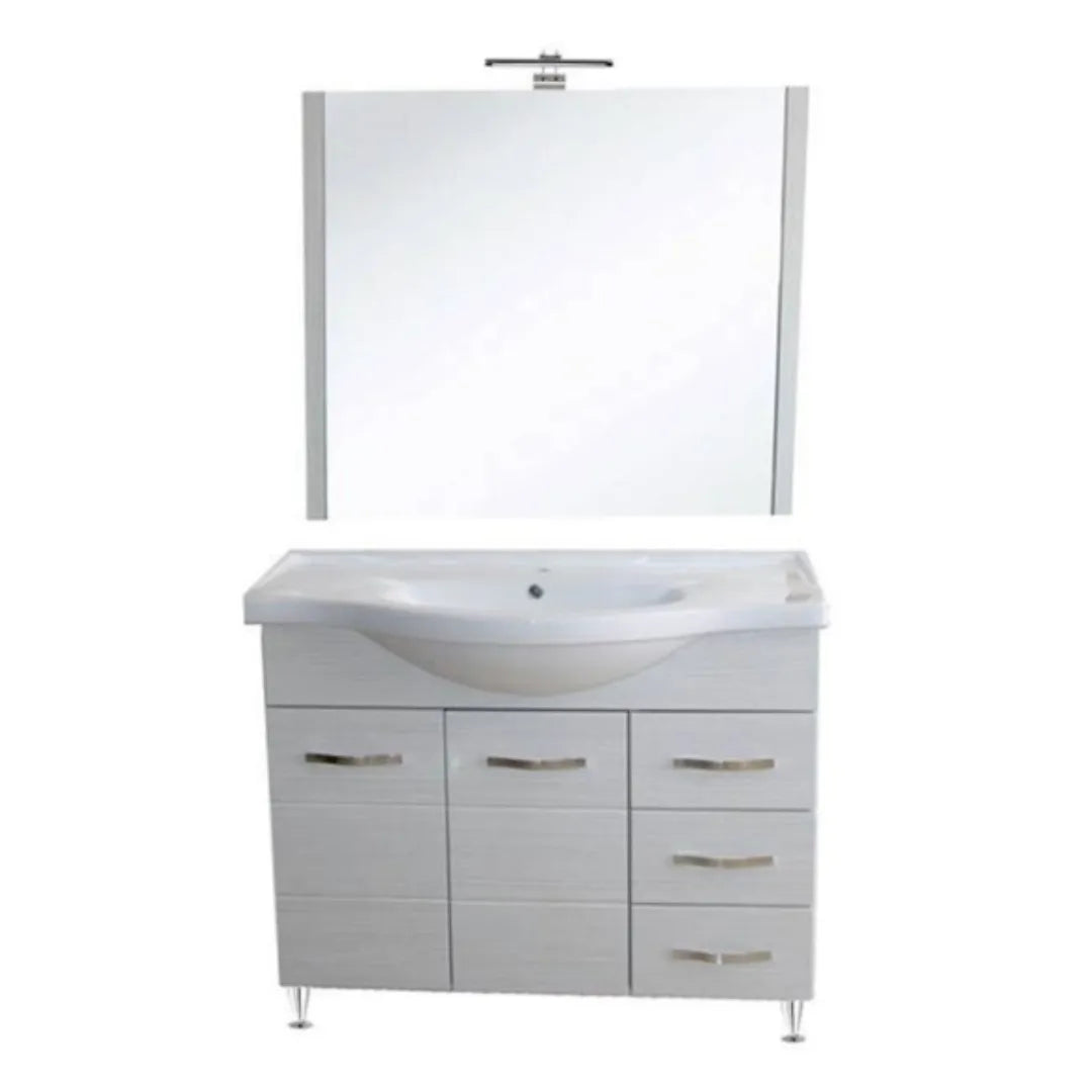 Mobile da bagno 2 cassetti con specchio