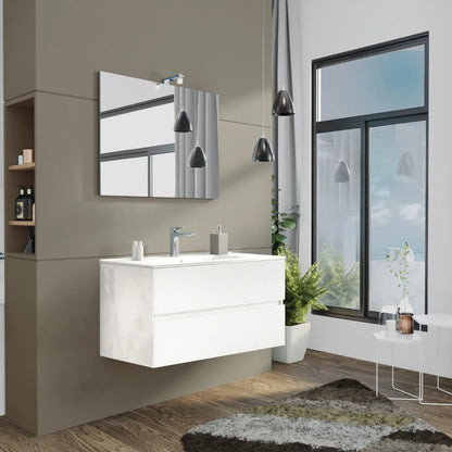 Mobile da bagno sospeso con specchio