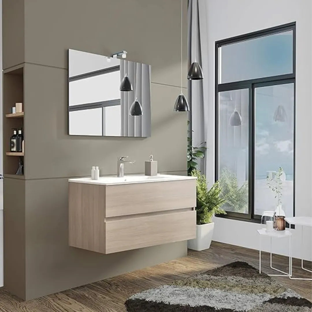 Mobile da bagno sospeso con specchio