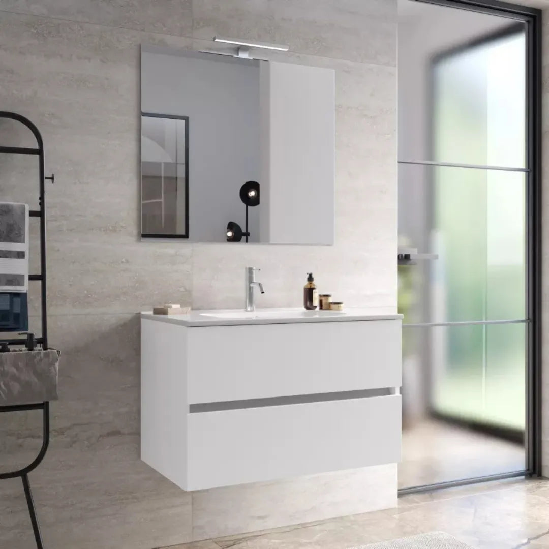 Mobile da bagno sospeso con specchio