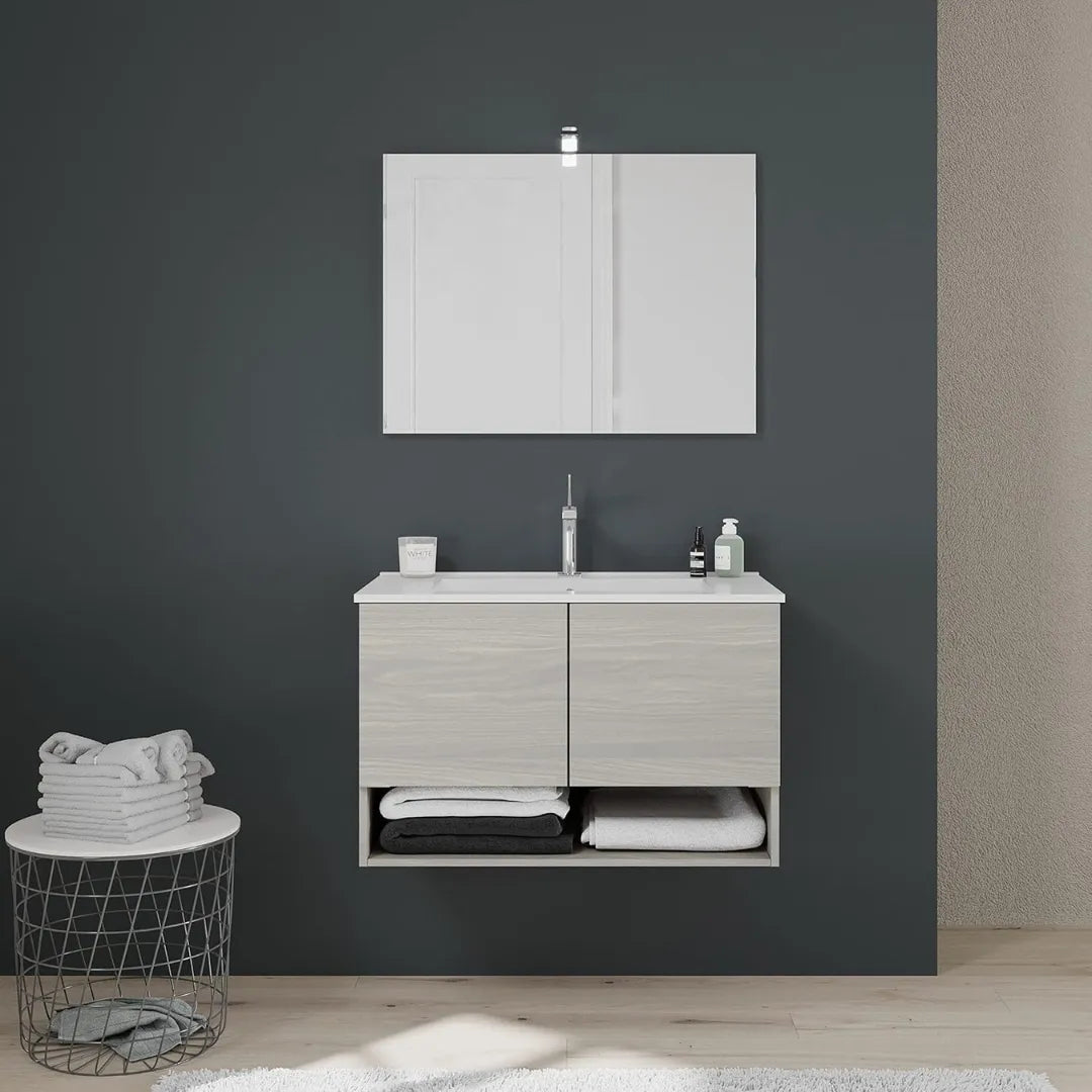 Mobile da bagno sospeso con specchio