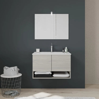 Mobile da bagno sospeso con specchio