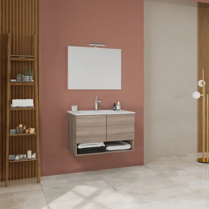Mobile da bagno sospeso con specchio