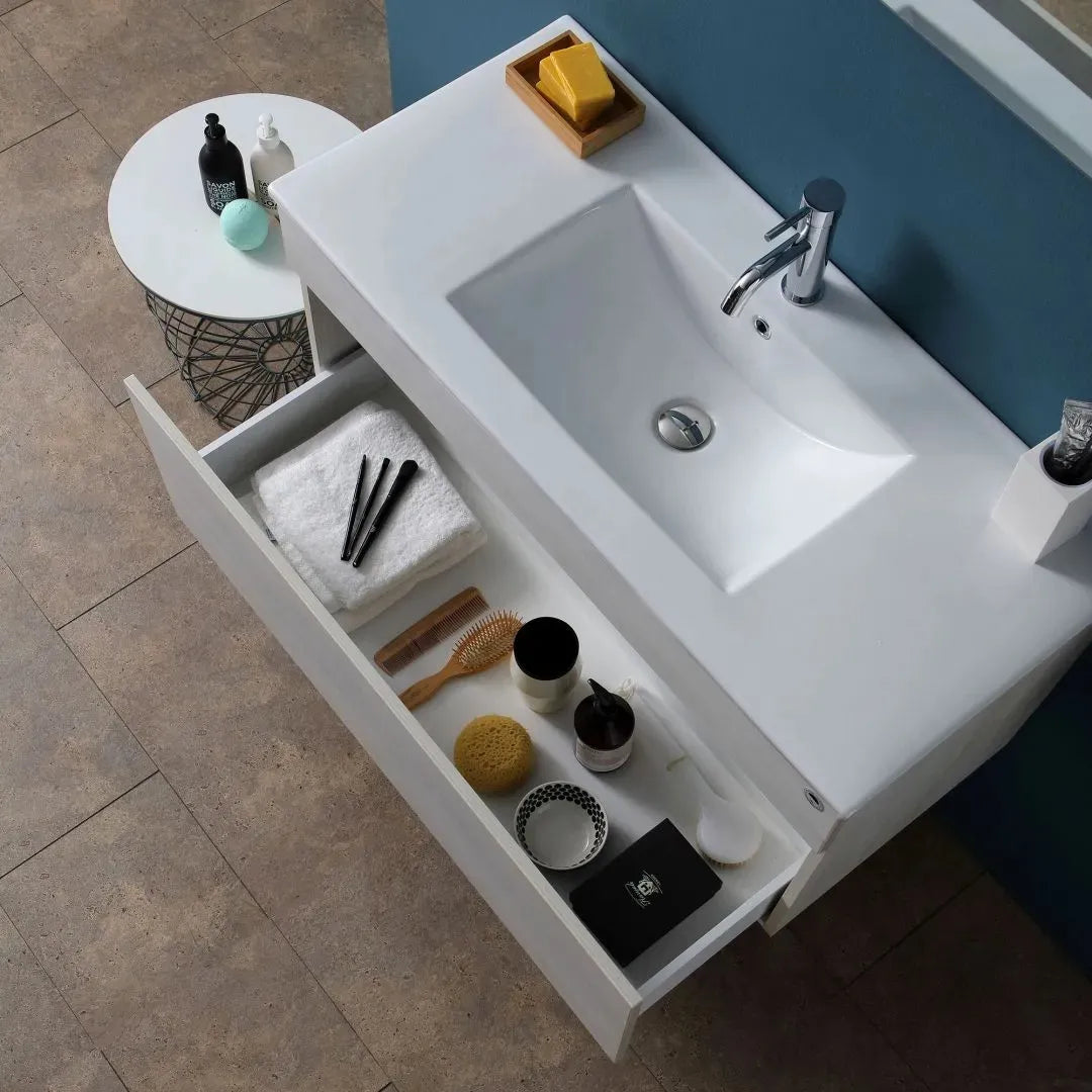 Mobile da bagno sospeso con specchio