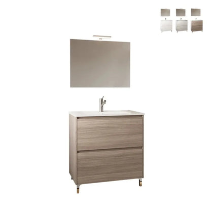 Mobile da bagno 2 cassetti con specchio