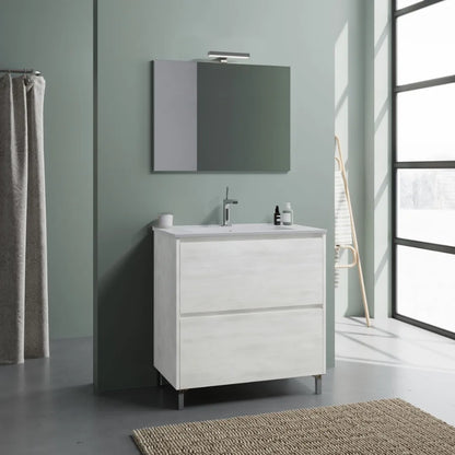 Mobile da bagno 2 cassetti con specchio