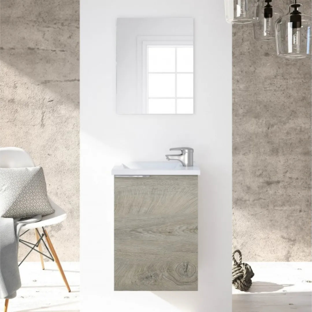 Mobile da bagno sospeso con specchio