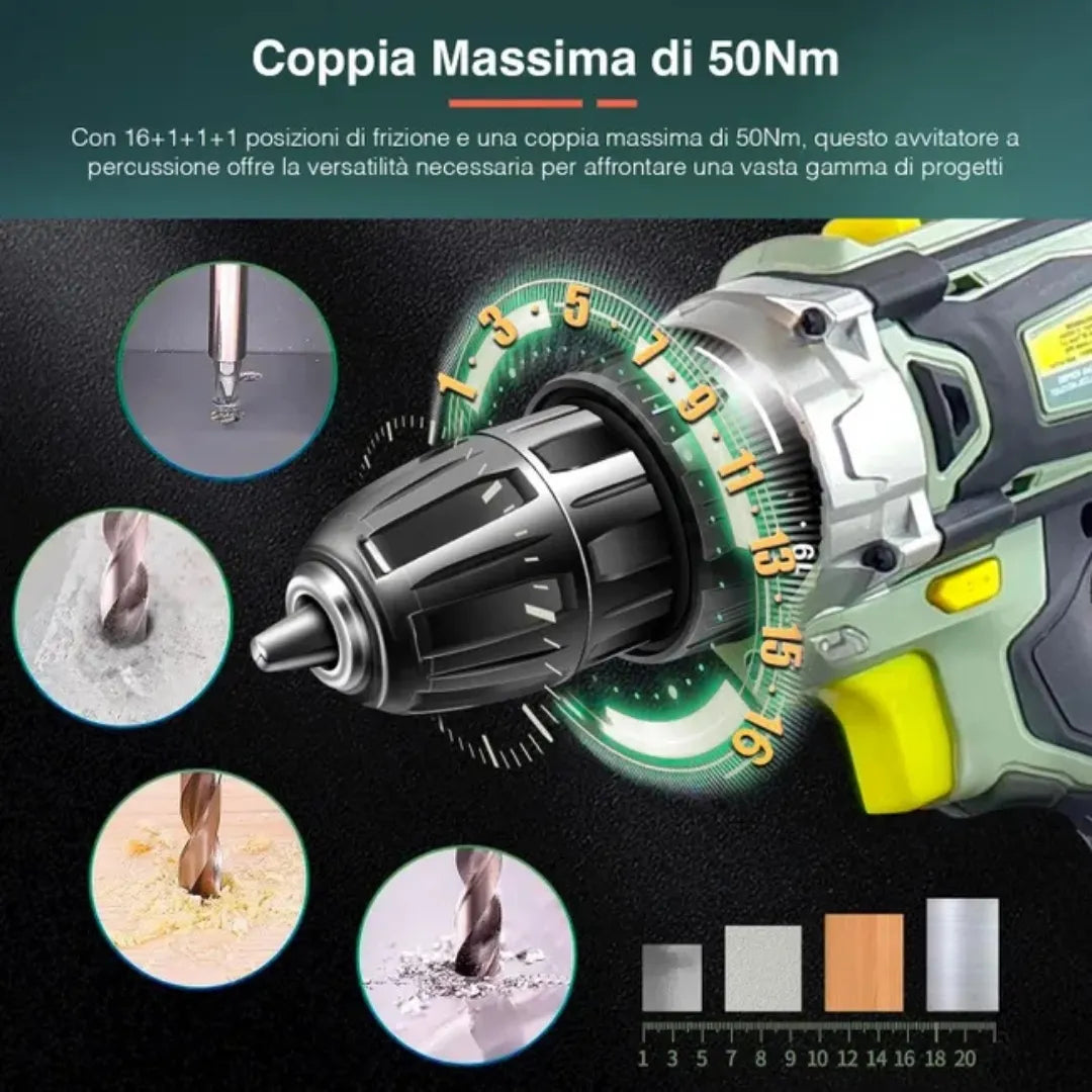 Trapano Avvitatore A Percussione Cordless