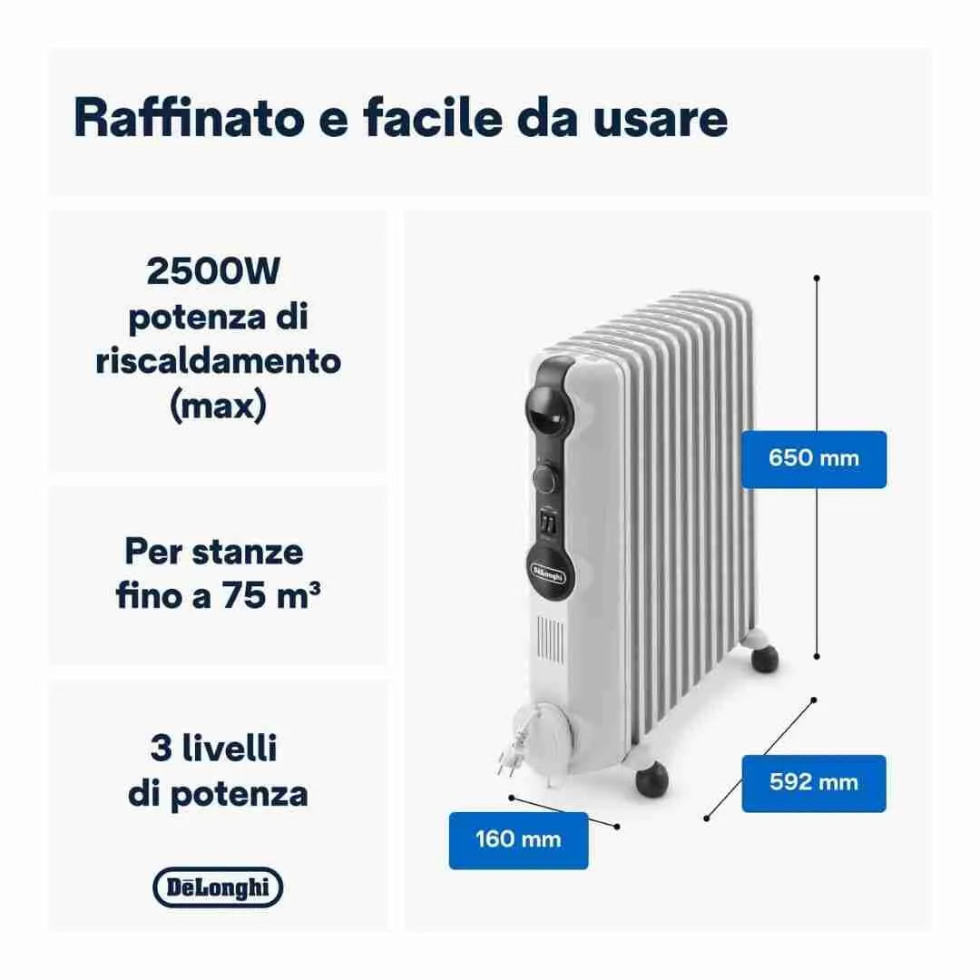 Radiatore ad olio 9 elementi TRRS1225 | DELONGHI