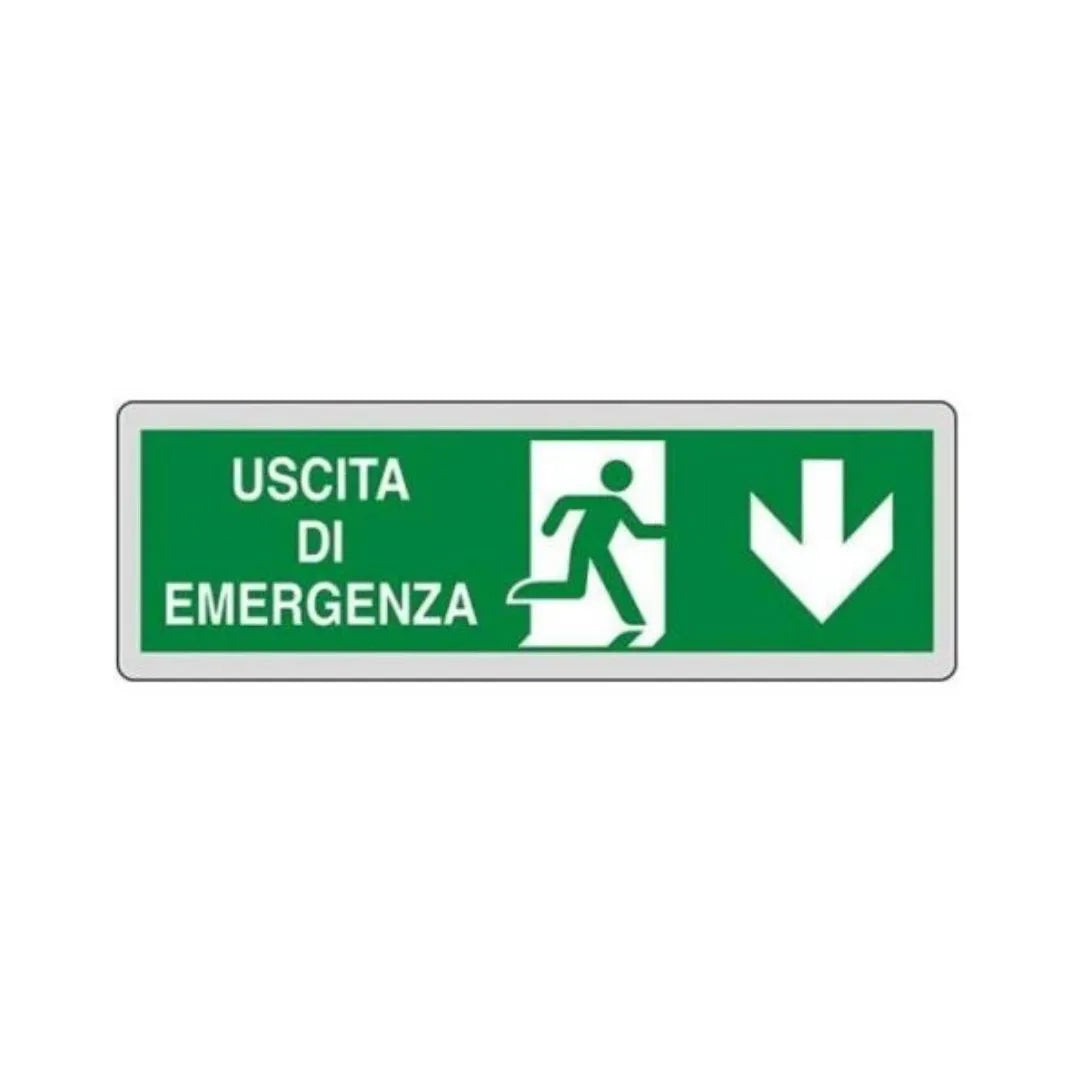 Etichetta Segnaletica Uscita Emergenza In Basso