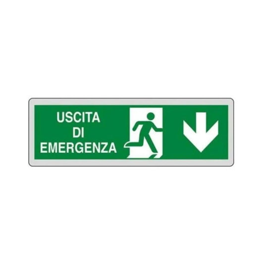 Etichetta Segnaletica Uscita Emergenza In Basso