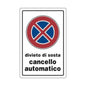 Cartello Segnaletica Divieto Di Sosta Cancello Automatico