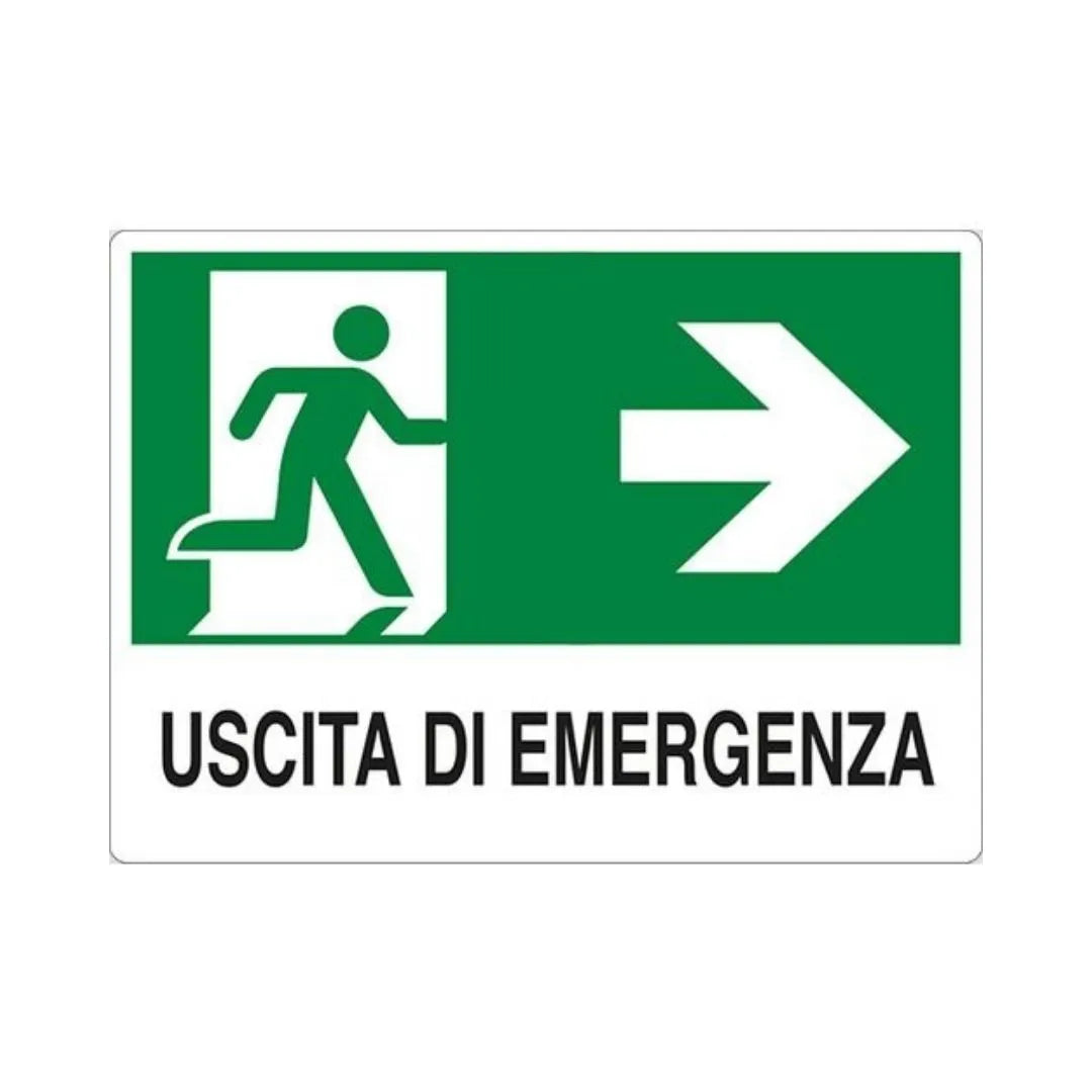 Cartello Segnaletica Uscita Emergenza A Destra