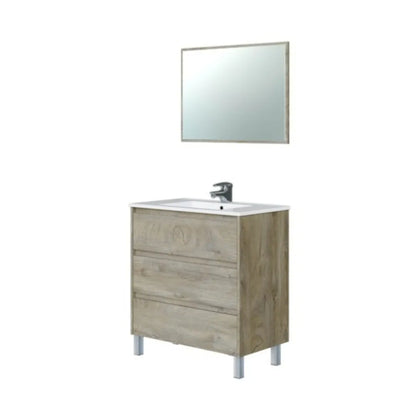 Mobile da bagno 2 cassetti con specchio (3)
