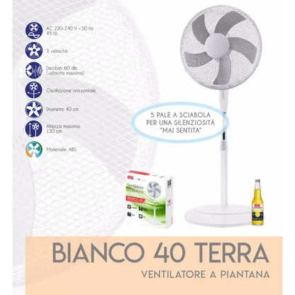 Ventilatore a Piantana Bianco