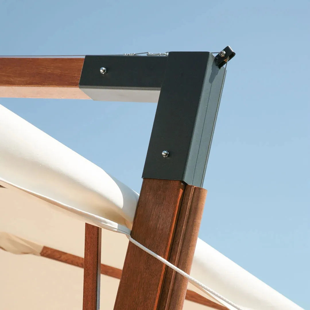 Ombrellone Decentrato palo in legno